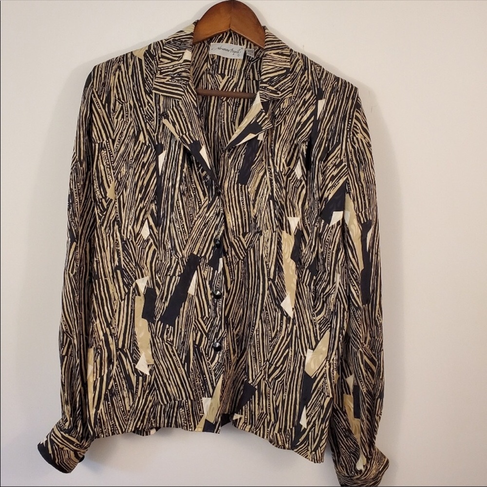 🌵Vintage Adrianna Papell blouse 100% silk size 6